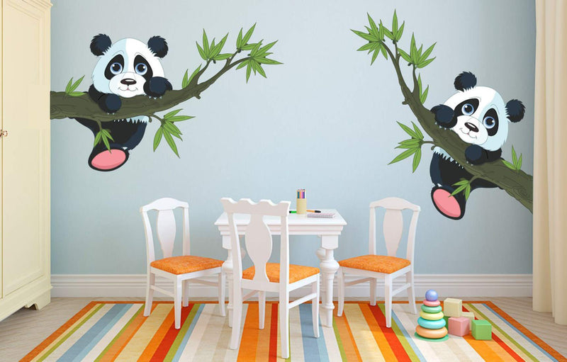 Walltech Panda Hanging On A Branch Wall Sticker| Beautiful Design Wall Decoration Sticker