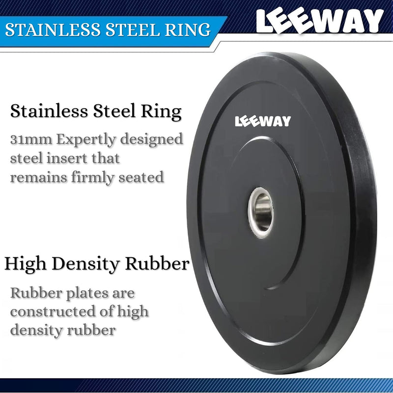 LEEWAY Rubber Weight Plate Set 31 mm Dia (20kg combo); Gym Weight Plates; Spare Rubber Weight; Home Gym Set; Gym Weight with 31 mm Diameter (20 kg set (2x4+3x4))