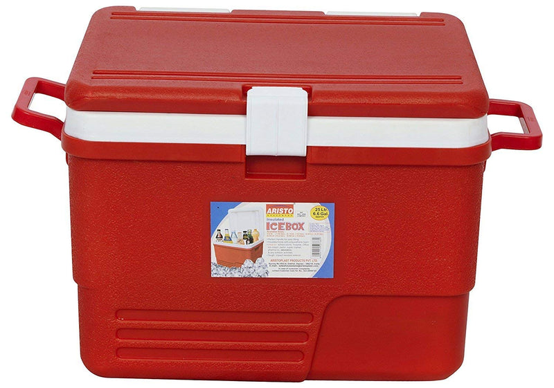 Aristo Plastic Insulated Icebox, 25 Liter, Red/Blue, (38.5 X 37.5 X 30) cm & Aristo Plastic Insulated Icebox, 14 Liter, Red, (35 x 27.4 x 24) cm