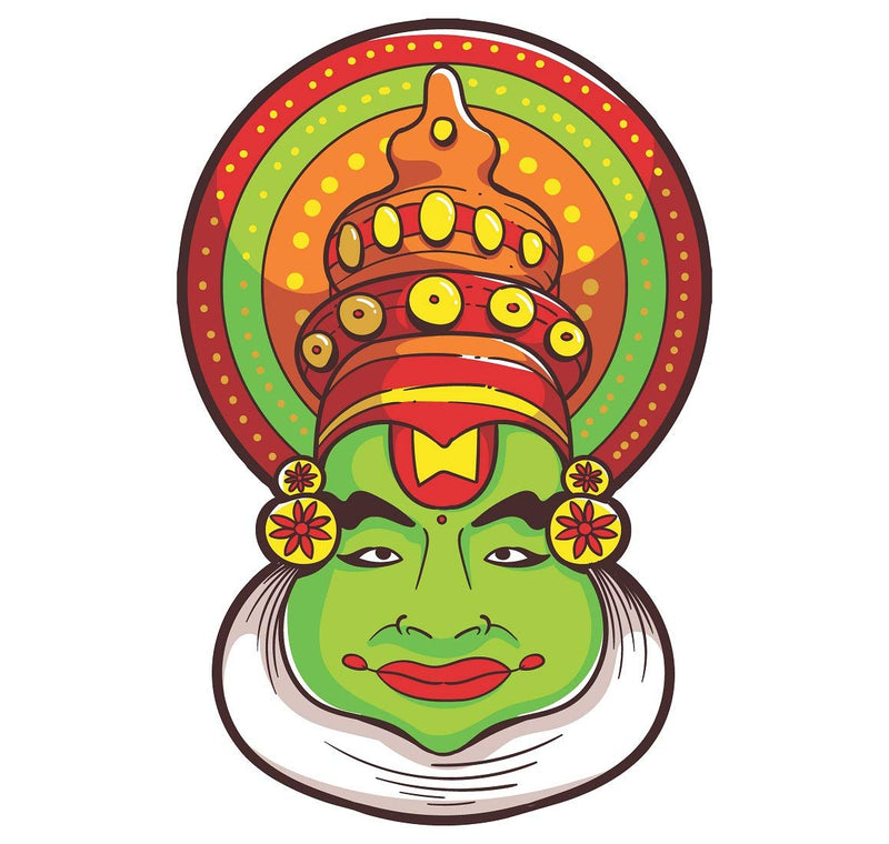 Tuffuk Kerala Kathakkali Face Large Vinyl Wallstickers for Home Decorations(30 cm x 50 cm)4TZ203