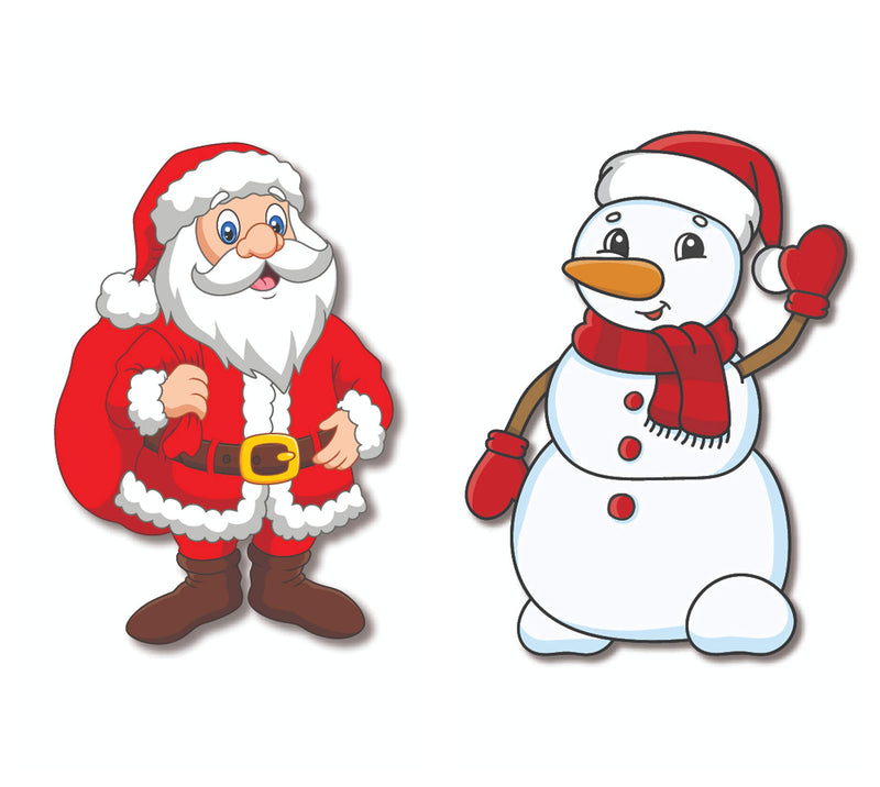 Bhai Please Santa Claus and Snowman Wooden Fridge Magnet (Pack of 2 pcs, one pc Each Design) Christmas Decorations and Gifts - Secret Santa Gift