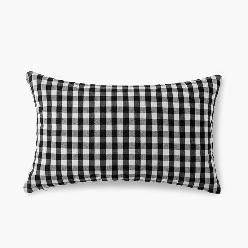 H B MSALA (DEVICE) Black and White Checkered Microfiber 16 X 25 Inch Size Soft Plush Cushy Pillow (Pack of 01)