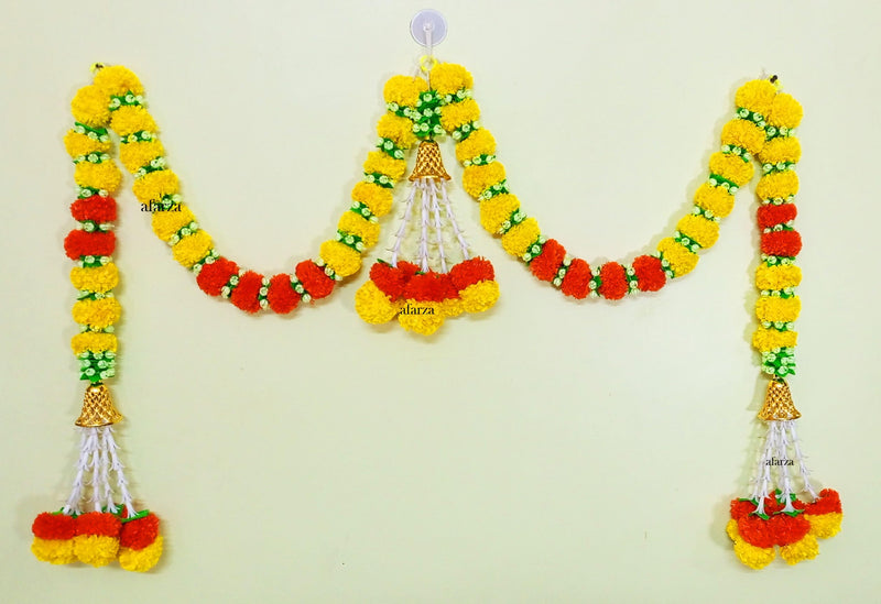 AFARZA; CHOICE GOOD FEEL GOOD Door Hanging Toran Latest Garlands Main Entrance Artificial Marigold Flower Home Decoration Bandarwal Traditional Diwali Handmade, 106.7 CM