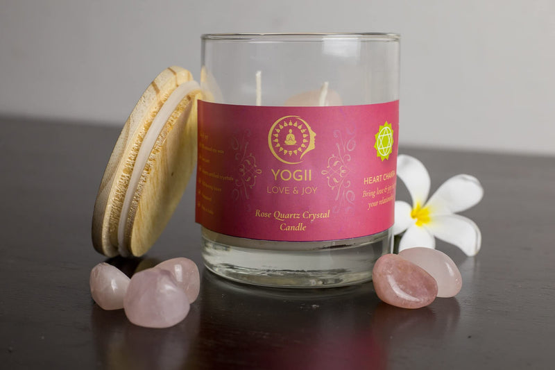 Yogii Aroma Soy Wax Rose Quartz Candles, Balances Heart Chakra