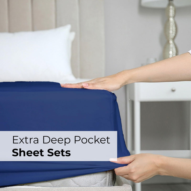 Extra Deep Pocket Sheets - 4 Piece Sheet Set - Twin XL Sheets Deep Pocket - Extra Deep Pocket XL Twin Sheets - Deep Fitted Sheet Set - Extra Deep Pocket Twin XL Size Sheets - Fits Extra Deep Mattress