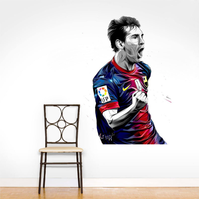 Sticker Yard Messi Cheer up Vinyl Wall Sticker for Living Room/Bedroom/Office and All Decorative Wall Stickers Size 40X55CM