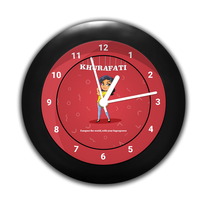 MC SID RAZZ - Khurafati - design table clock | Desk Clock for Home and Office, funny quotes clock gift for best friends