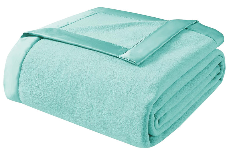 BSB HOME® True North Luxury Micro Fleece Blanket for Single Bed (60 x 86 inches) |Ultrasoft & Lightweight Antipilling Blanket with Satin Piping Border - 250 GSM |Double - 152x220 cms|Aqua