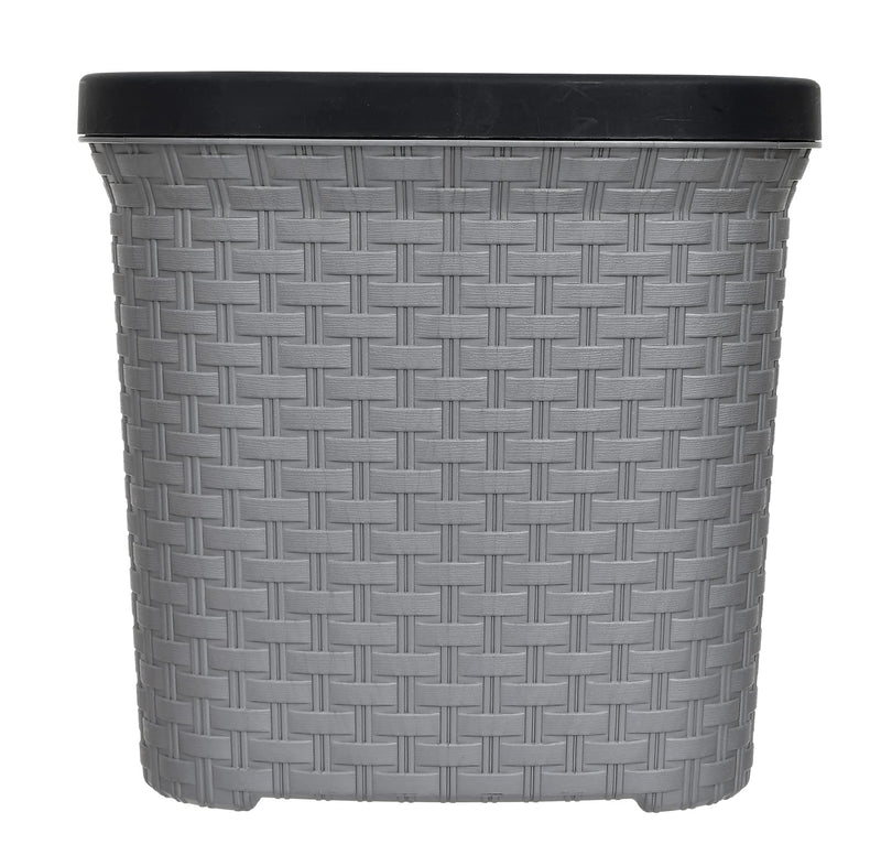 Kuber Industries Multiuses Plastic Open Dustbin For Home, Kitchen, Office, Bathroom, 7 Litre (Grey)-47KM0712