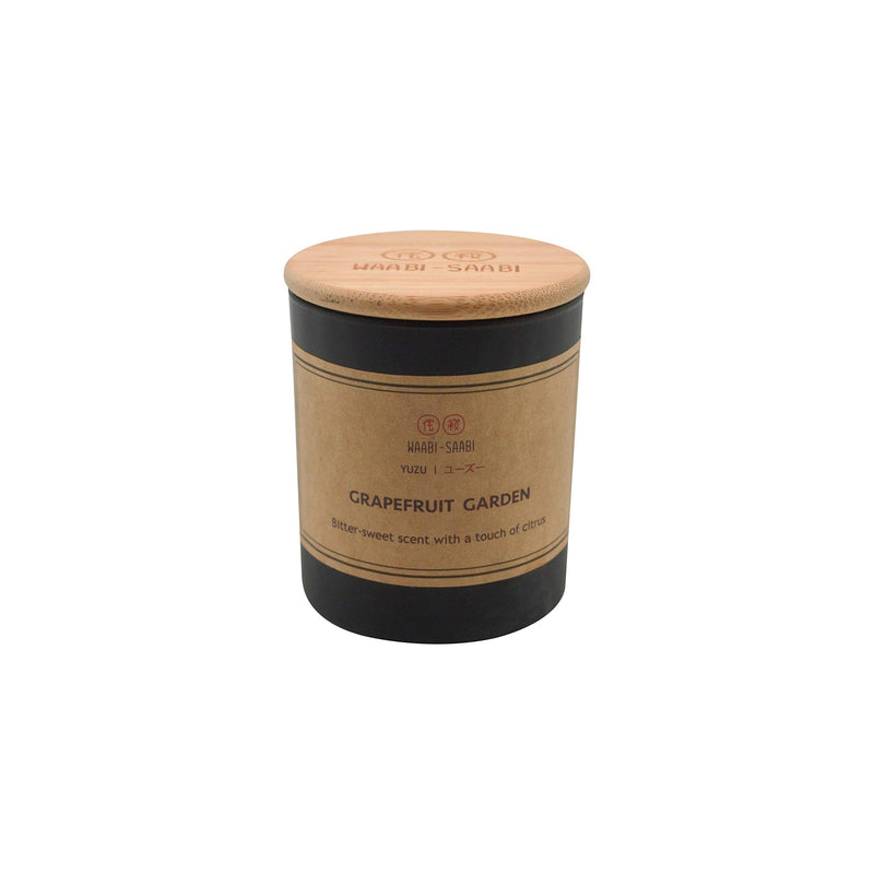 Waabi-Saabi Strong Scented Candle | Grapefruit Garden WS- 10055 | Yuzu - ユーズー| for Home Spa Office Toilets | 40 Hour Burn time | Bamboo Lid | Gifting