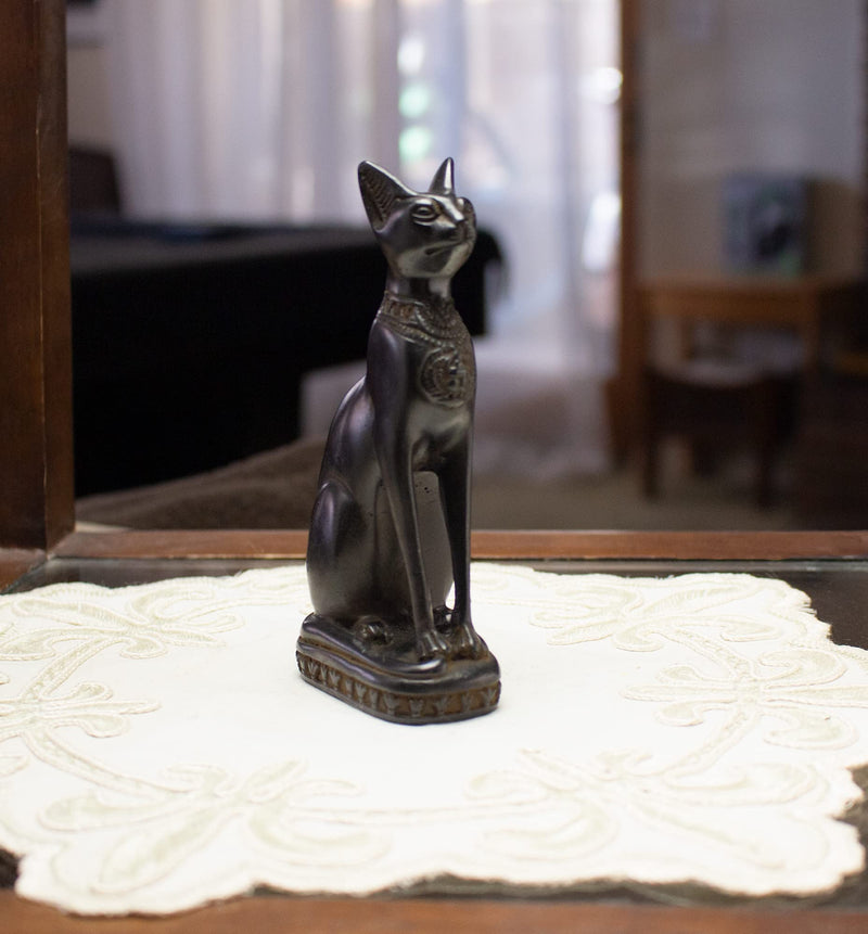 Discoveries Egyptian Imports Bastet Cat Goddess Statue - Black - 5.5" Tall - Made in Egypt