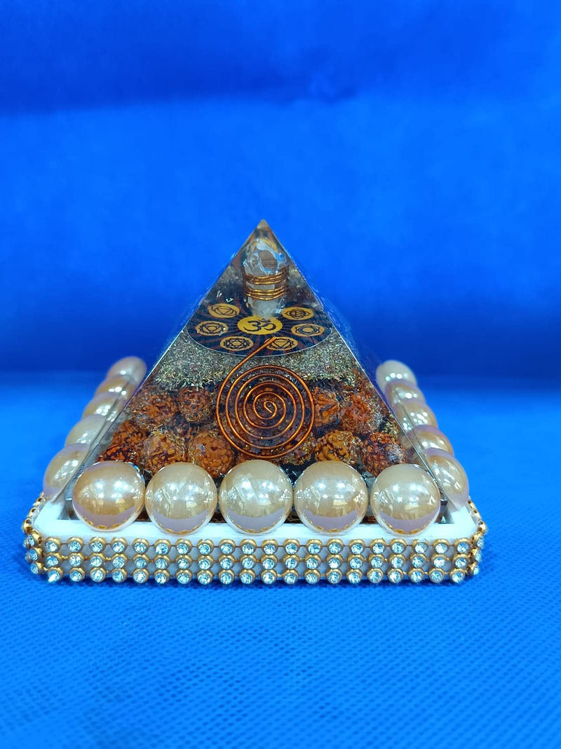 VSP VASTU SAMADHAN - 123 RUDRAKSH Organ Crystal Pyramid- for Help Bring in Good Fortune, Money, Abundance, and Overall Happiness (10 mm) (30 Gram)