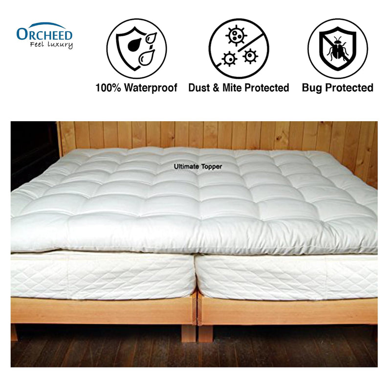 Orcheed Super Soft 500 GSM Polycotton Mattress Padding/Topper (White, 6ft x 6.5ft, King, 72x78 Inch)