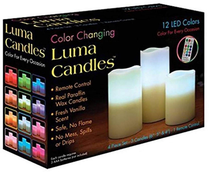 SWADEC LED Luma Flameless Candles with Remote Control (Multicolor ) -Set of 3