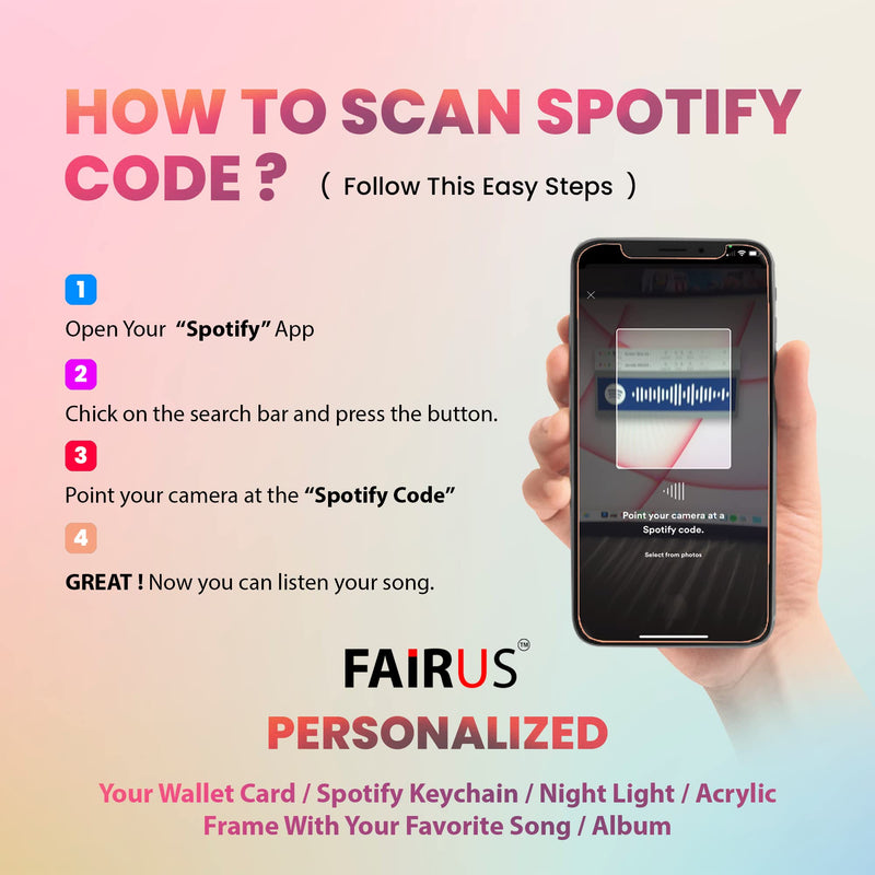 Fairus Spotify Frame With Your Photo, Message and Dedicated Song