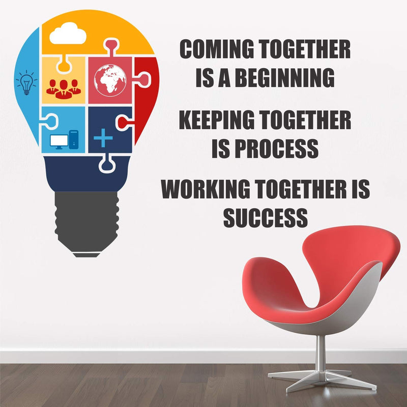 Kaushiki 'Working to Gather is Success - Office - Inspirational - Motivational - Quotes - Wall Sticker' (Size - 80 cm X 55 cm) Desg - 69