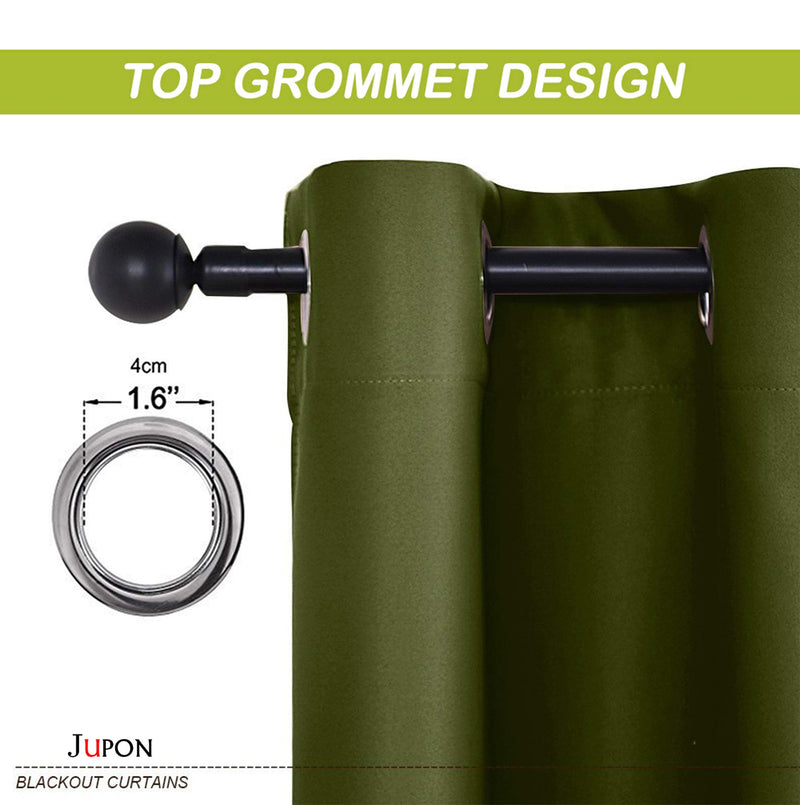 CoComelon Fabric Solid Grommet Curtain, Window- 4 X 3 Feet, Green, Pack of 2