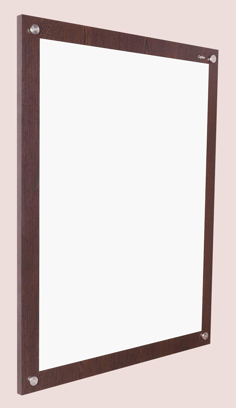 Captiver Engineered Wood Frameless Large Decorative Wall Mirrors (21X27 Inch Matte Wenge)