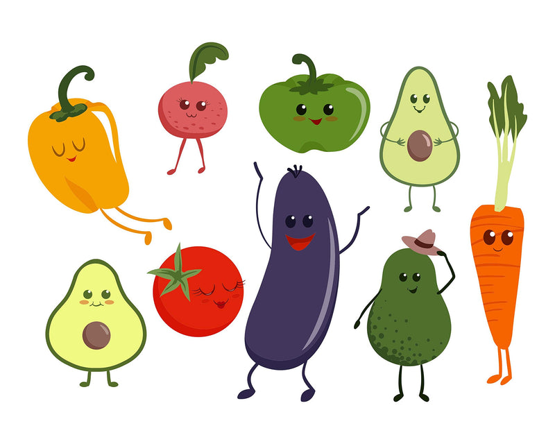 Sticker Hub Vegetables Wall Sticker 46cm X 64cm AS254