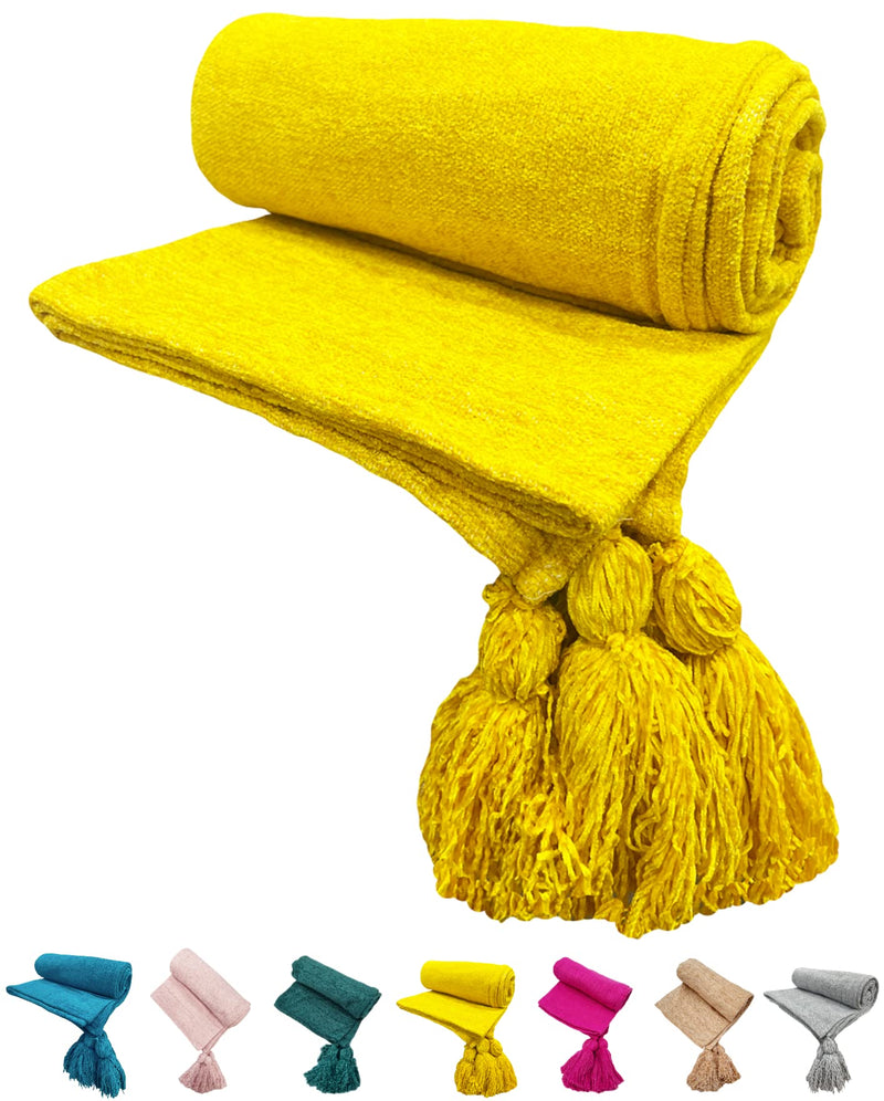 Fashion Throw Sofa Throw, Throws for Sofa and Couch, Sofa Throws for 3 Seater (Size : 70X55 inch) (Yellow)