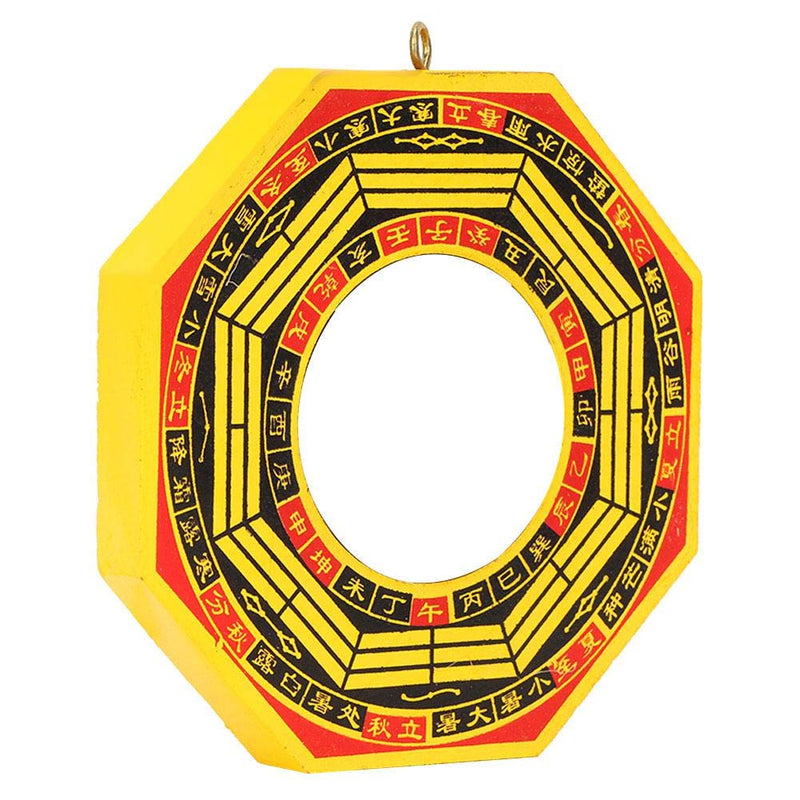 Biitfuu Traditional Lucky Chinese Wood Bagua Mirror Feng Shui Convex Concave Bagua Mirror for Home Business Good Luck(4 inch-Concave)