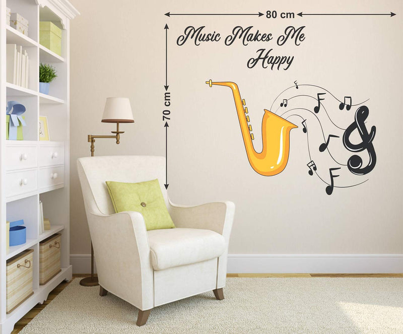 Tuffuk Music Love Large Vinyl Wallstickers for Home Decorations(80 cm x 70 cm)5TZ231