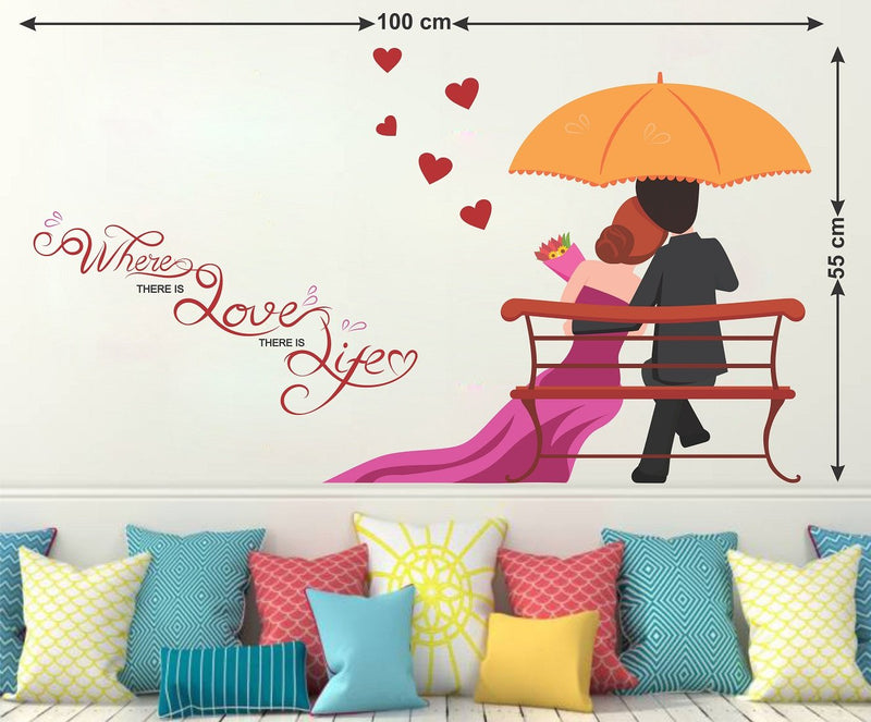 Wallstick Love Couples with Quotes wallstickers (Vinyl 100 cm x 55 cm)