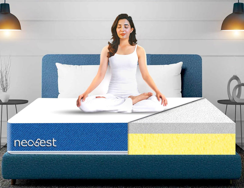 NEOBEST - Orthopedic Dual Comfort Soft & Firm 6 inch King High Resilience (HR) Foam Mattress, 72x72x6 inches (King Size) (72X72X6, King)