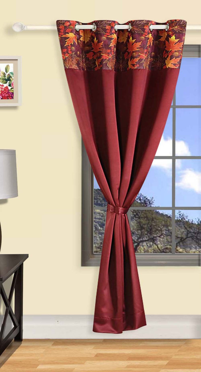 Swayam Maroon 1 Pc Door Curtain 9 Ft for Home Decor, Comes with 8 Eyelet Rings