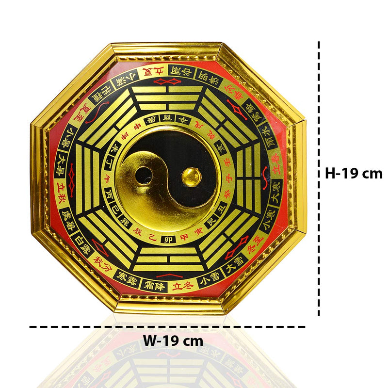 Crystu Vastu Feng Shui Yin Yang Bagua Mirror Yin Yang Pakua Mirror for Positive Energy Protection & Prosperity