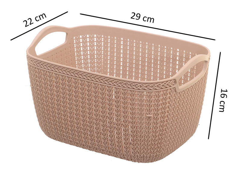 Kuber Industries Unbreakable Plastic Flexible Storage Baskets|Fruit Vegetable Bathroom Stationary Home Basket with Handles|Pack of 2 (Assorted) -CTKTC037844