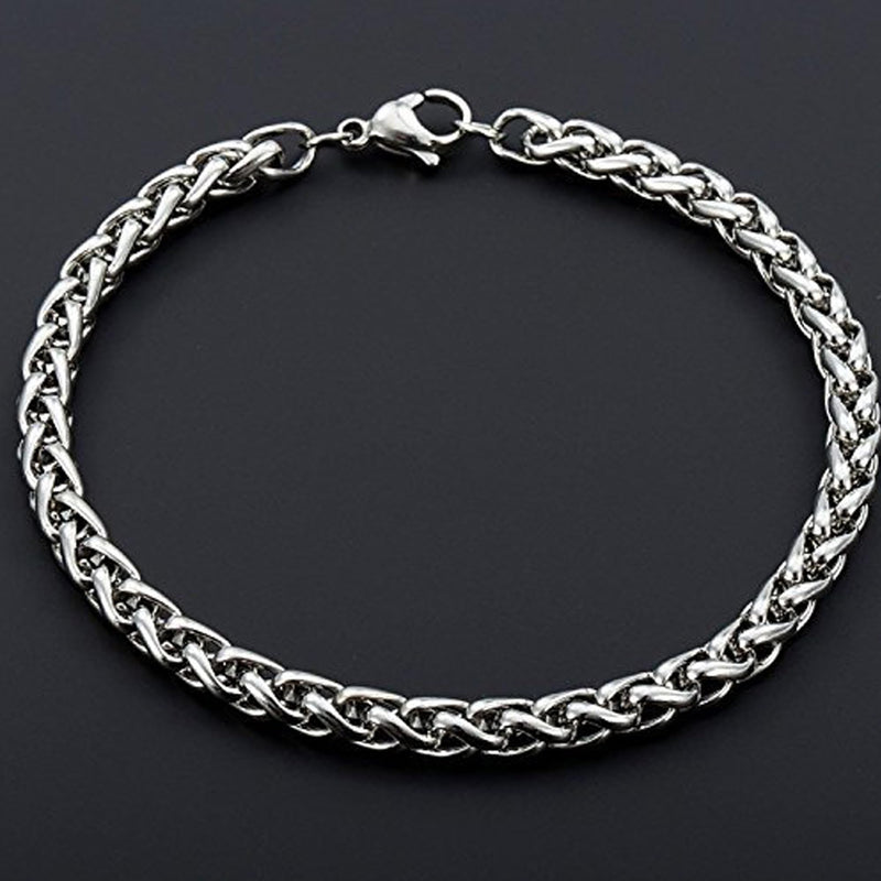 Fashion Frill Stylish Bracelet For Men Stainless Steel Silver Chain Bracelet For Men Boys Men's Bracelets Jewellery