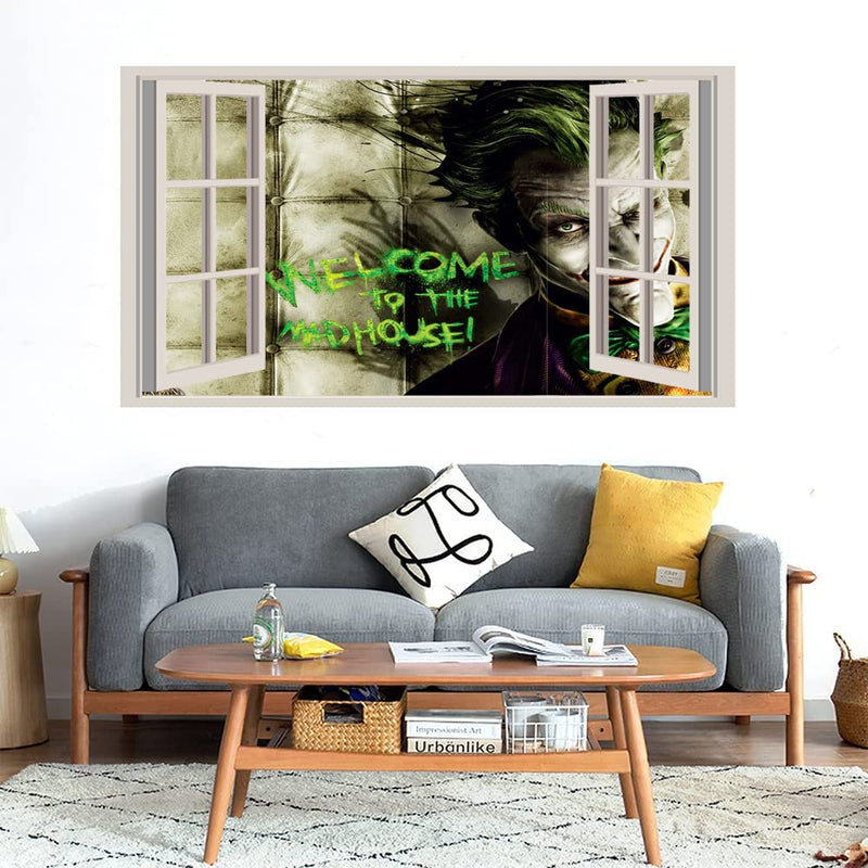 GADGETS WRAP Printed Wall Decal Sticker Fake Window Style Decal (90cm x 50cm) - Mad House