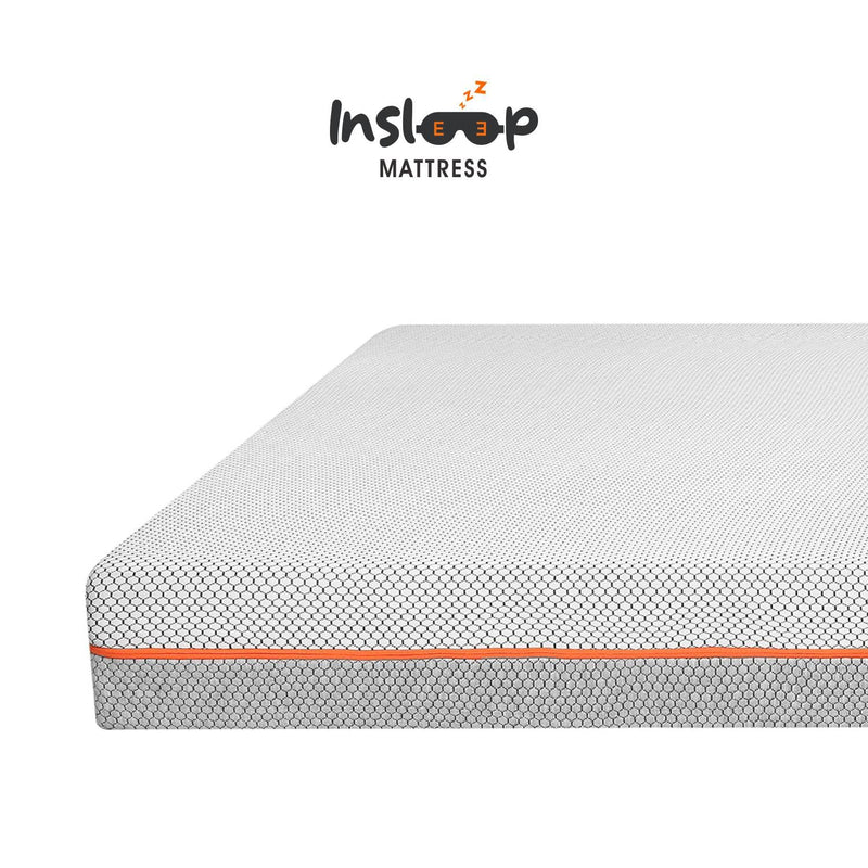 Insleep Orthopedic Memory Foam 6-inch Queen Size Mattress (80x60x8 Grey & White Anti-Bacterial Fabric) in a Box l CertiPUR-US Certified