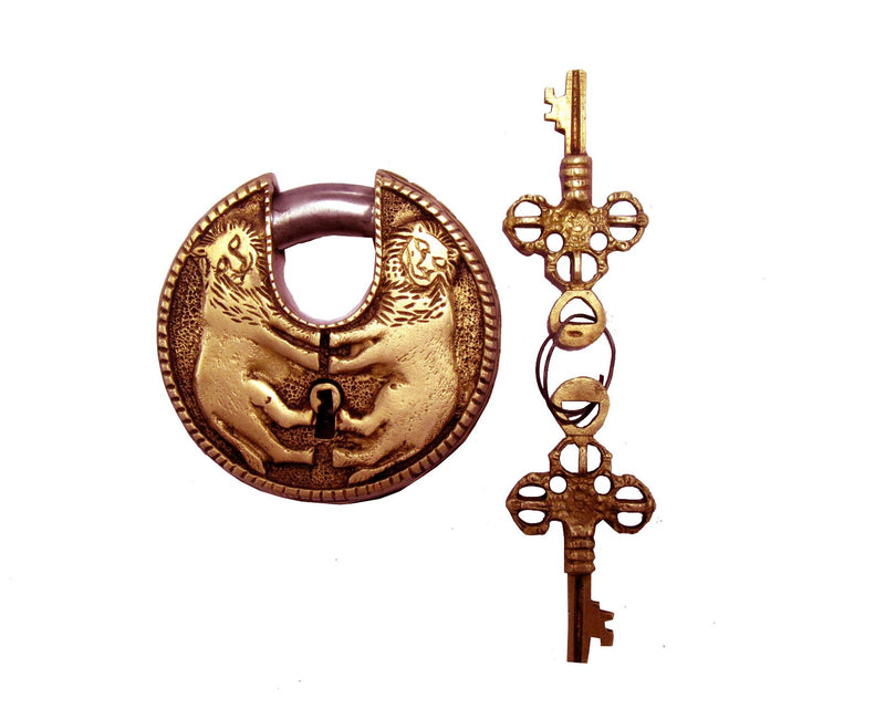 Aesthetic Decors Lion Design Decorative Lock