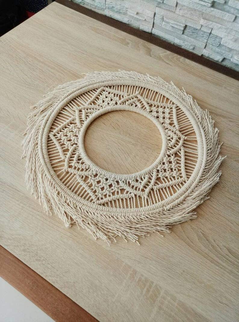 Zazza Home-Round Macrame Wall Hanging, Circle Macrame,Bohemian Decor, Home Decor, Wreath