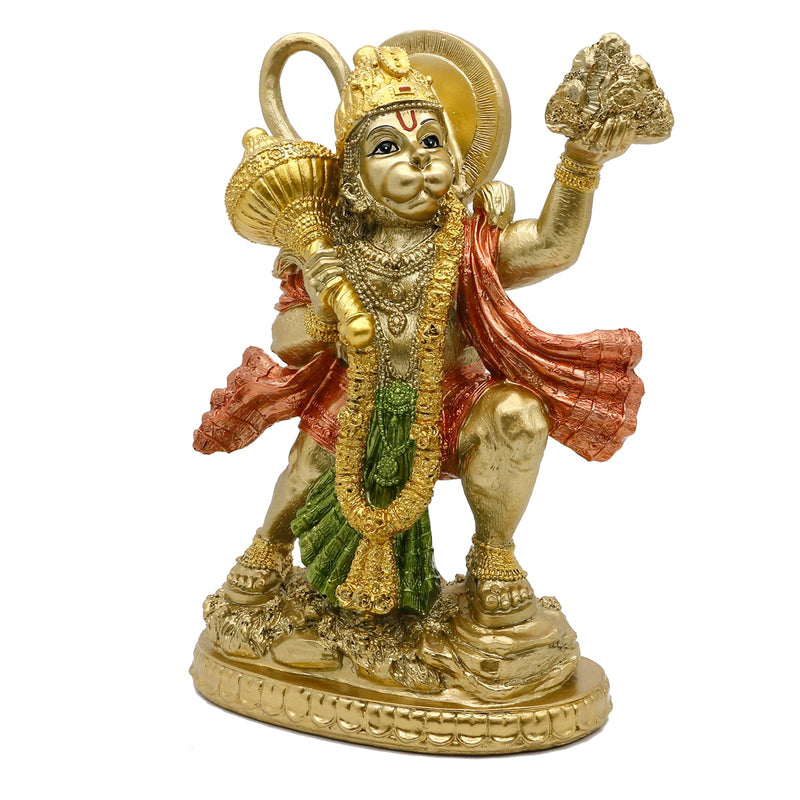 alikiki Hindu God Flying Hanuman Statue - India Idol Murti Pooja Sculpture Home Temple Mandir Pooja Decor Yoga Meditation Room Altar Puja Item Spirtitual Gifts