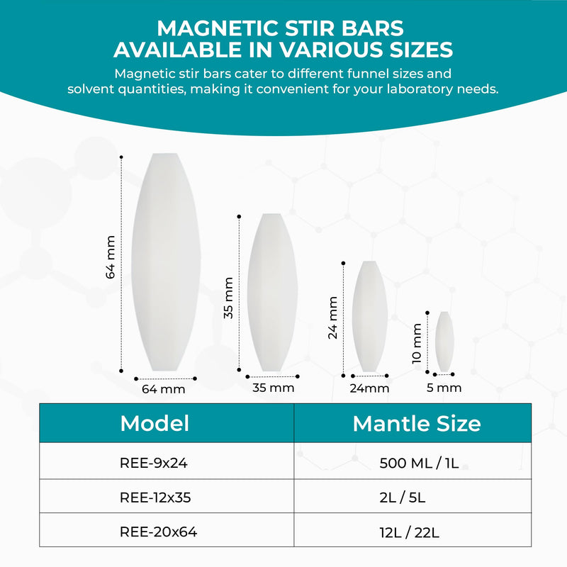 USA Lab Rare Earth Magnet Egg Shaped Stir Bars - Various Sizes - USAlab