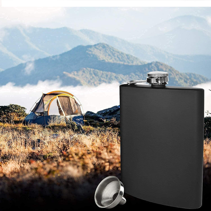 Simxen Stainless Steel Hip Flask with 2 Shot Glasses + Funnel,for Men and Women Perfect for Christmas and Holidays Hip Flask for Liquor or Wine Whiskey Alcohol Drinks Holder Pocket Bottle