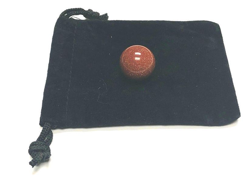 Zentron Crystal Collection Goldstone Sphere 20mm Stone - ~1" Piece in Velvet Bag