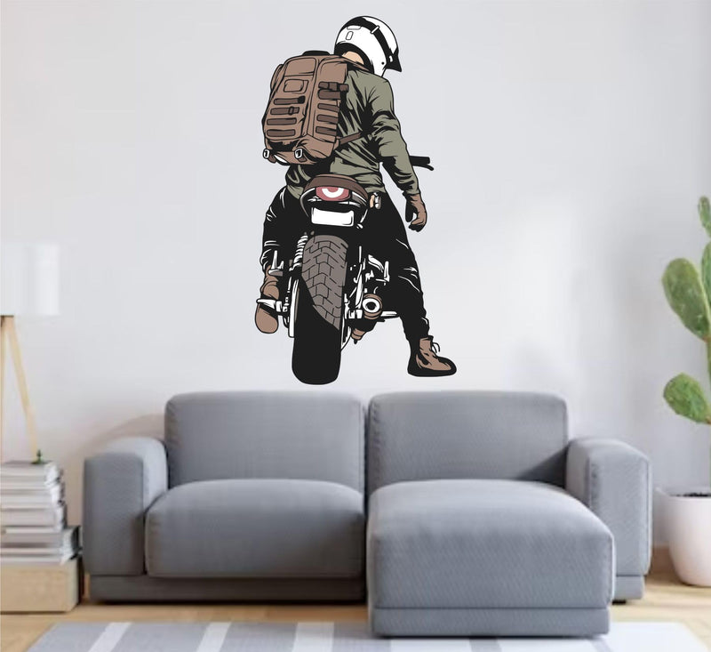 Wall Attraction™ Biker Wall Stickers & Murals Size - 38x71cm MD182_S