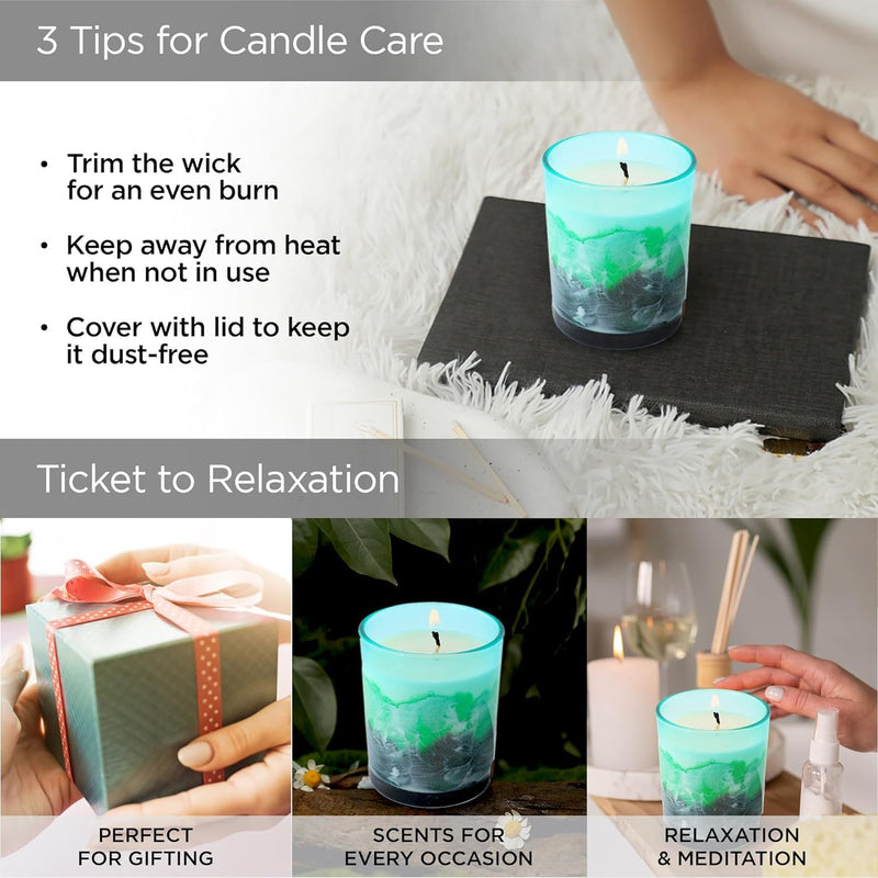 Urbane Home Scented Candles | Fragrance Candles | Candles for Wedding | Candles for Bedroom | Birthday Candles | Valentines Day Gifts Candles | DY-230706A | Green & White