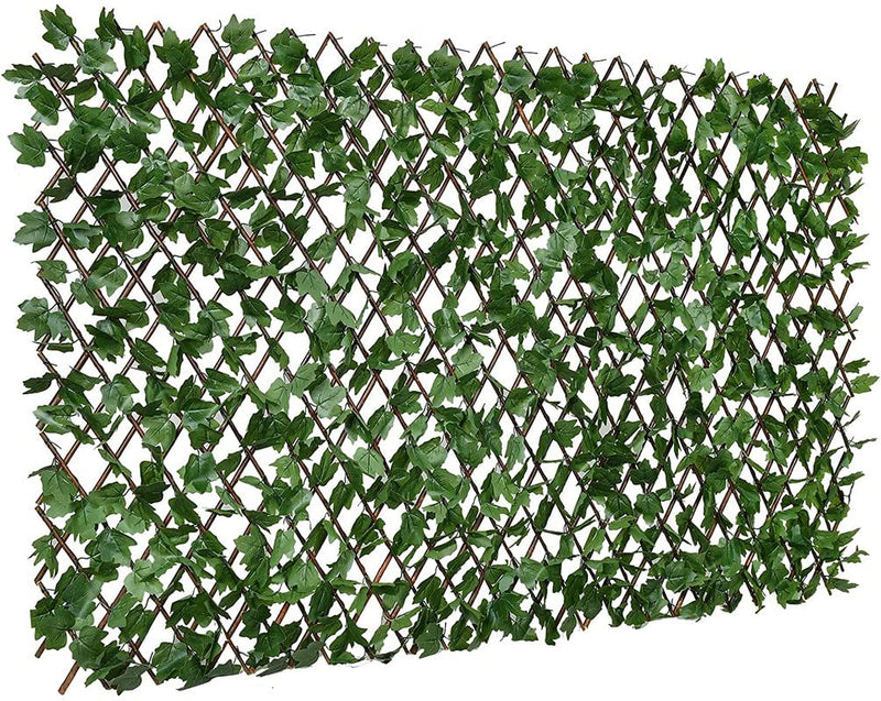 BeautifulWalls Artificial Trellis with IVY Leaves (1 Piece) I Expandable Garden Fence I UV COATED I Garden Decorations Outdoor Indoor (Green, 4 Feet x 1 Feet, expands to 9 FEET x 1.6 Feet)