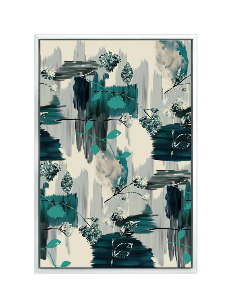 999STORE floating frame abstract modern art vertical painting for wall (Canvas_White Frame_16X24 Inches) White021