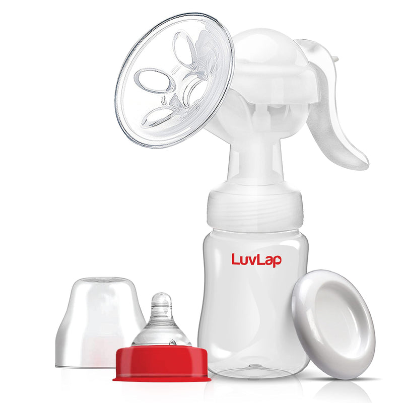 LuvLap Manual Breast Feeding Pump for Comfort and Easy One Hand Operation