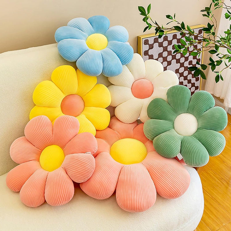 AVS Flower Floor Pillow Flower Shape Cushion Cute Seating Pad Sunflower Chair Cushion Oversized Throw Pillow for Home Bedroom, Living Room Decoration Kids Girls Women Gifts (Yellow) | Polyester