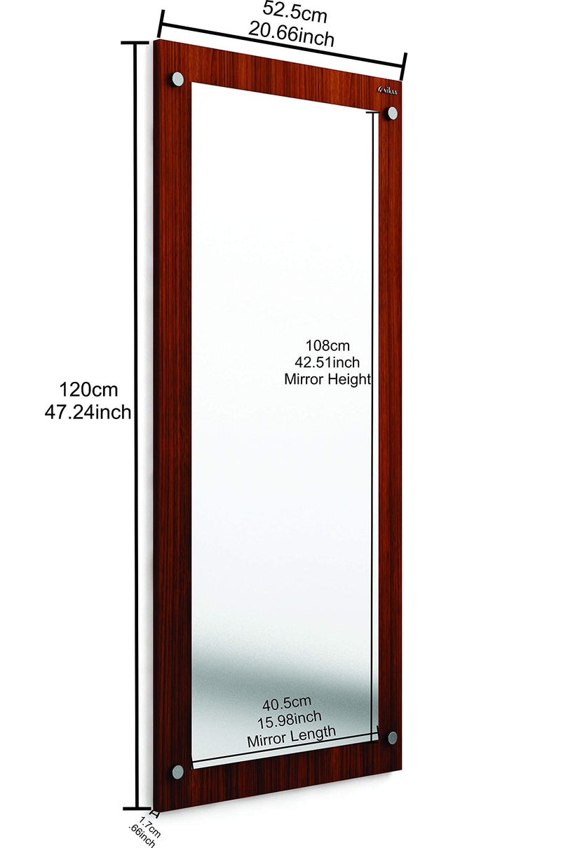 Anikaa Sofi Engineered Wood Dressing Wall Mirrors Wall Hanging Mirrors Full Length Mirror Wall Mounted Dressing Mirror for Living Room (Walnut) D.I.Y