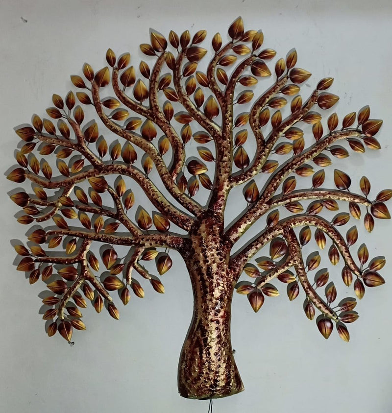 AntarYuga Metal MASTER TREE with LED Wall Artfor Home Living Room/Bedroom/Office/Hotel/Cafe/Farmhouse-105X5X105 Cm