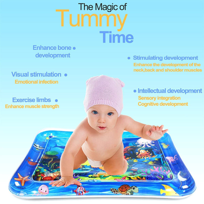 SILENCIO® Baby Kids Water Play Mat Toys Inflatable Tummy Time Leakproof Water Play Mat, Fun Activity Play Center Indoor and Outdoor Water Play Mat for Baby (Water Play Mat)