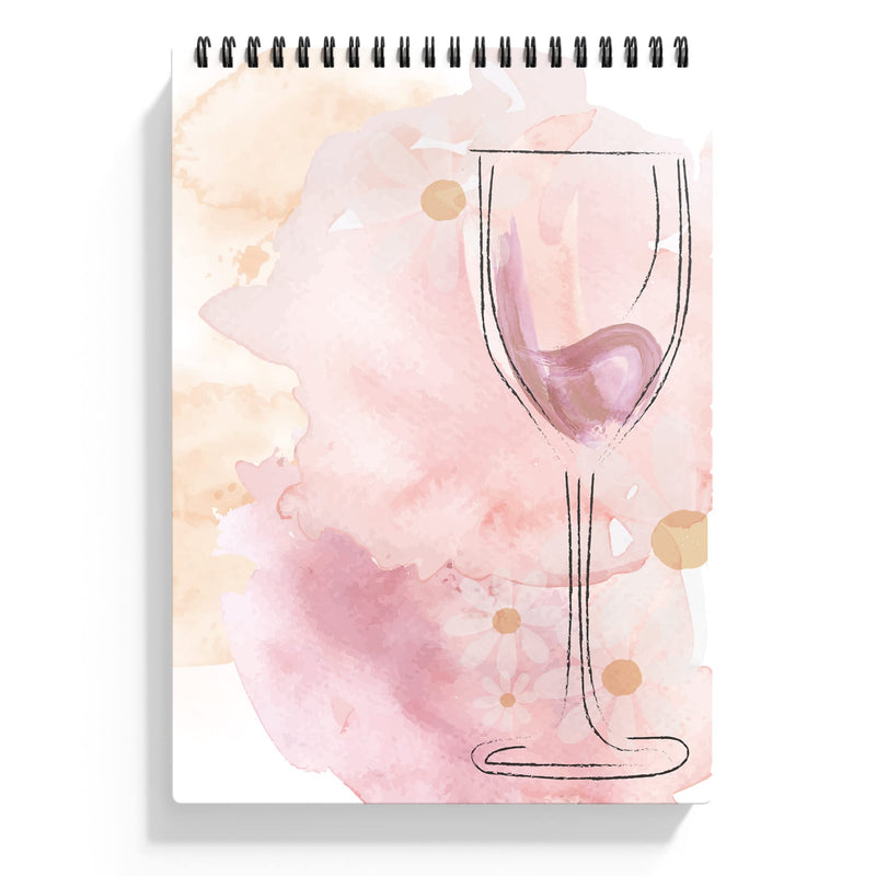 Factor Notes Watercolour Book: A5, 300 GSM Paper, 24 Pages with Perforation, Wiro Bound (Wine Glass)